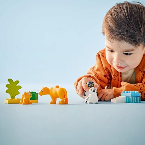 Image of LEGO DUPLO Town Wild Animal Families: Penguins & Lions Imagination Toy 10442 Building Blocks Toys for 2+ Gift for Boys and Girls