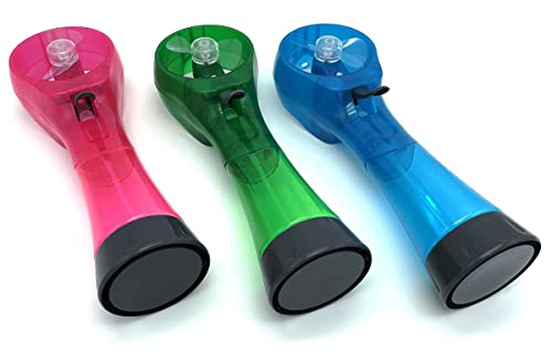 Image of BJPEY Water Misting Fans Portable Personal Handheld Spray Fan Cooling Outdoor Cooler, Pack of 3 (Blue /Green /Pink)
