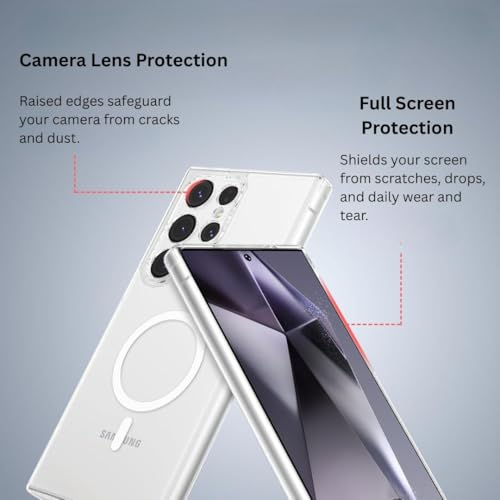 Image of PC & TPU Back Cover for Samsung Galaxy S23 Ultra 5G | Mag-Safe Compatible | Transparent Mobile Phone Cover for Samsung Galaxy S 23 Ultra 5G / Samsung S23 Ultra 5G | Transparent Back Cover