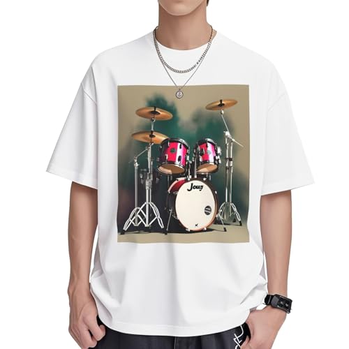 T-shirt respirant pour homme imprimé tambour pop jazz vêtement décontracté