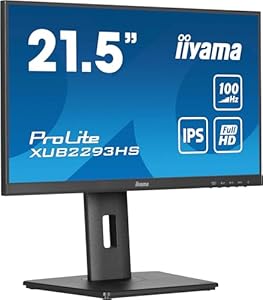 iiyama Prolite XUB2293HS-B6 54,5cm 21,5" IPS LED-Monitor Full-HD 100Hz HDMI DP Slim-Line Höhenverstellung Pivot AdaptiveSync schwarz