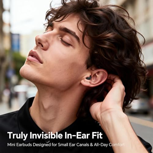 Xmenha Flat Sleep Mini Invisible Small Tiny Earbuds Wireless Bluetooth Ear Buds for Sleeping Headphones Micro Smallest Discreet Sleep Earbuds Earphones for Side Sleepers, Small Ears Canals Women, Work by Xmenha - Image 3