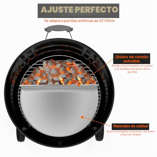 Evite llamaradas en Weber 57cm con bandeja recogegotas Onlyfire 4