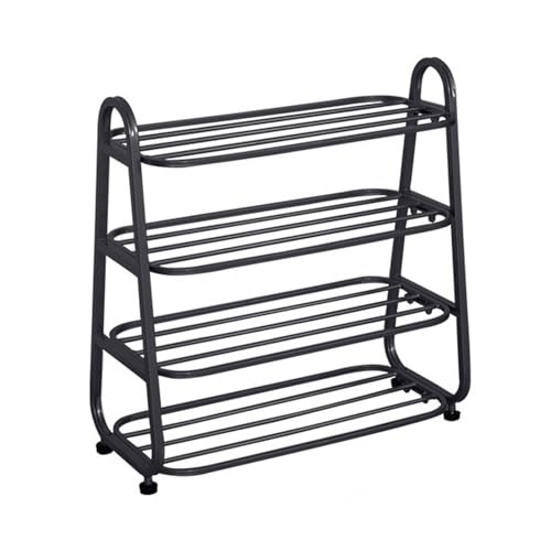 RENEESME Shoe Rack 3/4/5 Tier Shoe Racks for Entryway Hallway Closet, Free Standing Shoe Racks with Adjustable Foot Pads, Metal Shoe Storage Shelves Organizers Shoe Organizer Rack(100 * 25 * 60cm)