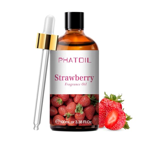 PHATOIL Fresa Aceite Esencial, Aromaterapia Aceites Esenciales para Humidificador, Aceite Perfumado de Fresa para Difusor - Strawberry 100 ml