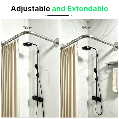 Tringle rideau douche angle pour optimiser l'espace d'une petite salle de bain - 3