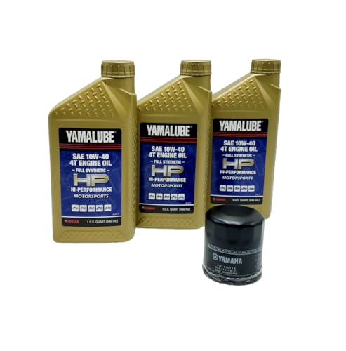 Image of Yamaha Wolverine 350 /450 (2006-2010) all Models HP Oil Filter Change Kit Yamaha Part# 5GH-13440-71-00, 3 Quarts Hi Performance LUB-10W40-FS-12