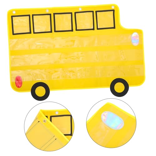 KALLORY Alphabet Pocket Chart for Classroom Wall Hanging School Bus Decor Pockets for Sentence Cards Early Learning Organizer - Image 7