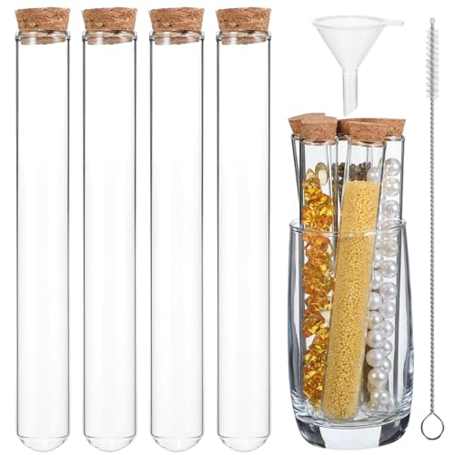 Tubes à essai en verre anti-fuite avec entonnoir et brosse de lavage