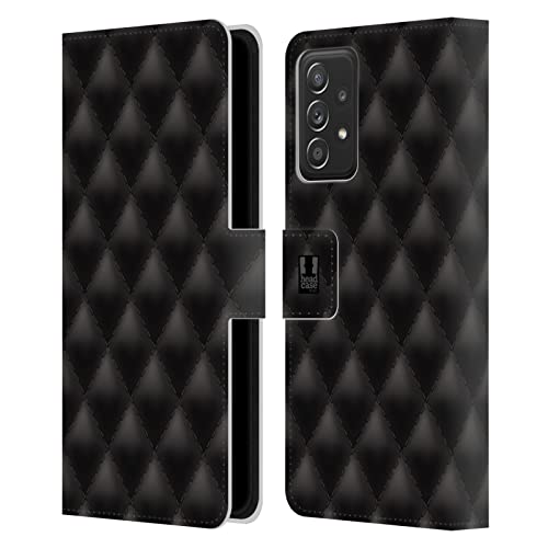 Étui Portefeuille Cuir Galaxy A52 Housse Diamant Noir Coque