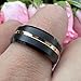 TUTISS 8mm Black Rose Gold Tungsten Rings for Men Women Fashion Engagement Wedding Bands Matte Finish Beveled Edges Comfort Fit Size 13