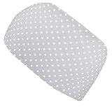 Maße ca. 9 mal 25 (50) cm, dehnbar bis ca 58 cm. Für Kinder ab ca. drei Jahren, wegen der Dehnbarkeit auch für Damen geeignet. Das Haarband kann auch in der Hälfte umgeschlagen als schmales Haarband getragen werden.