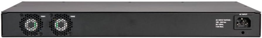 వెనుక view of the Ruckus ICX8200-24P switch