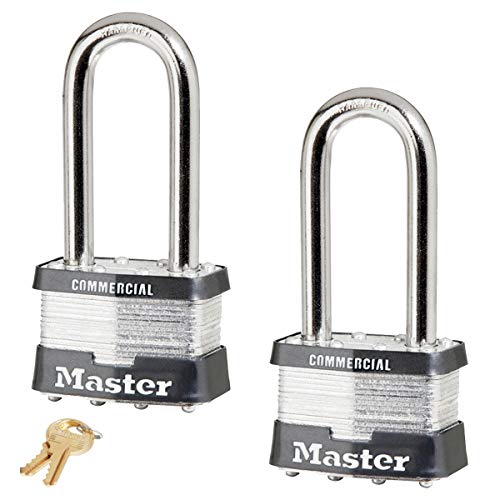 Master Lock Padlock - 2"W Body x 2-1/2"L Shackle, Two (2) Keyed Alike