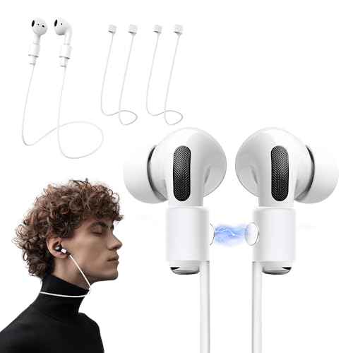 KASOTT Ultra Strong Magnetic AirPods Straps Neck Rope Cord Colorful Soft Silicone Sports Lanyard Headphone Accessories Anti-Lost Straps for Airpods 4 3 2 1&Airpods Pro 3/2/1 (New-White 1 Pack)