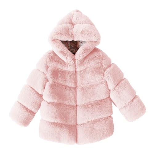 Toddler and Girl's Furry Coats Long Sleeve Faux Fur Jacket Quilted Solid Winter Fall Hoodies 2025 Cute Fluffy Jackets