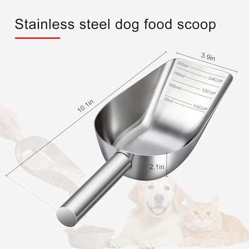 Cuchara medidora para comida de perro acero inoxidable 1 taza miniatura 7