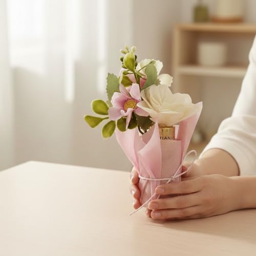 Image of Jasmine Aura Flower Diffuser with Artificial Flower Bouquet | Long Lasting Home Fragrance | Decorative Flowers for Living Room, Bedroom & Office | Premium Gift for Housewarming & Occasions