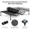 Veehoo Elevated Dog Bed for Two Dogs, Cooling Raised Dog Bed with Removable Waterproof Bolster Mat, 59 x 37.5 Double Dog Bed, Outdoor & Indoor Pet Cot with Breathable Mesh, Non-Slip Feet, Grey