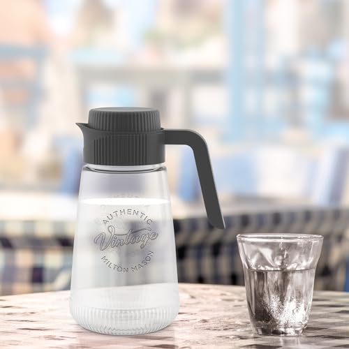 Image of MILTON Vintage 2000 Water Jug Plastic with Lid for Ice Tea, Water, Juices, Milk Storage Container for Fridge, Water jugs for Dining Table, 1900 ml, BPA Free, Grey