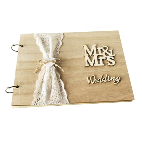 PLAFOPE de Madera Retro para Bodas Páginas DIY Álbum de Recuerdos y Mensajes Regalo Original para Invitados Decoración Especial para Ceremonias y