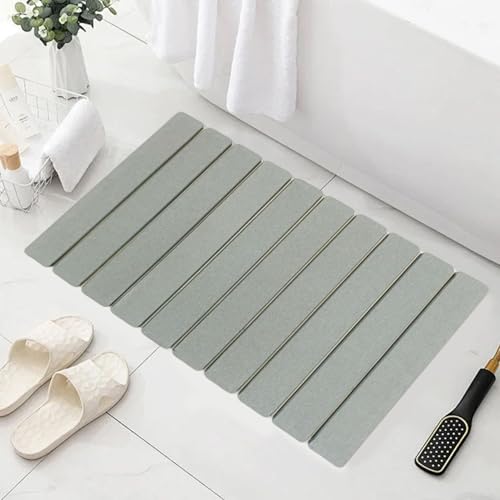 Tappetino da bagno in pietra diatomite, tappetino da doccia in pietra ultra assorbente ad asciugatura rapida da 24x15 pollici, tappeto da bagno pieghevole antiscivolo per cucina e