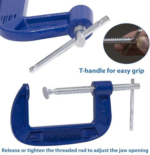 AERZETIX C68477 Serre-joints forme G 100 mm Acier Bleu – vue 4