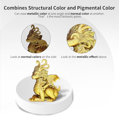 Image of YOUSU 3D Metal Printer, Fast Curing Gold Resin 1KG, Magical Metallic Effect Brass Color Resin for LCD DLP 3D Printing (1000g, Metal)