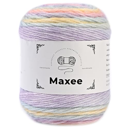 Maxee Farbverlaufsgarn 100g, 250 Mete Cupcakes Bobbel, Mehrfarbiges Gradient Häkelgarn, Handstrick Häkeln Baumwollstrickgarn zum Pullover Hüte