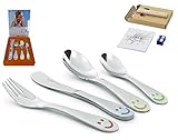 🥦  𝟒-𝐭𝐞𝐢𝐥𝐢𝐠𝐞𝐬 𝐁𝐞𝐬𝐭𝐞𝐜𝐤-𝐒𝐞𝐭: Set besteht aus Löffel (16cm) Messer (17cm) Gabel (16cm) Dessertlöffel (13cm)
