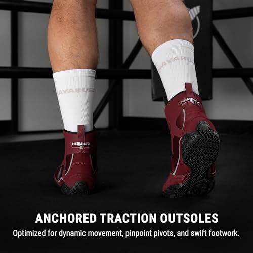 Image of Hayabusa Pro Boxing Lightweight Shoes - Garnet /Grey, 5.5 | Boxing Shoes for Men and Women, Wrestling Shoes, Boxing Boots, Cross Training Shoes, Boxing Shoes Women,Boxing Training Shoes