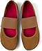 Camper Right Leather Ballerina Flats for Women - Ultra-Comfortable Women’s Shoes with Soft EVA Footbeds and Flexible Rubber Outsoles, Medium Brown 244-36 EU / 6 US