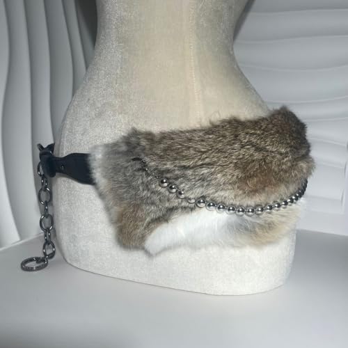 Furred Waist Belt Belly Chain for Dress Women Rhinestones2