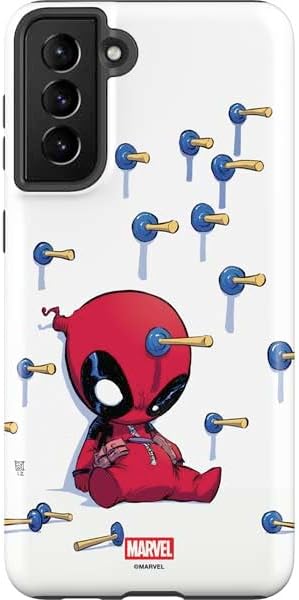 Skinit Pro Phone Case Compatible with Galaxy S21 FE - Officially Licensed Marvel Deadpool Legacy Deadpool Logo Design
