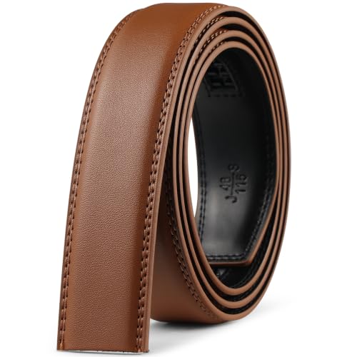 Image of Founders & C Mens Leather Ratchet Belt Strap Only 1 3 /8 inch Without Buckle,Replacement Strap Suitable for 40MM Slide Buckle