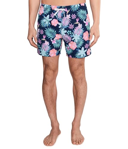 Chubbies Mens The Tropic Like Its Hots 5.5 (Classic Lined Swim Trunks) Navy Floral Large Inseam: 5.5