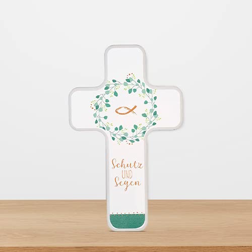 Fritz Cox Croix En Bois Pour Le Baptême Avec Une Belle Bénédiction