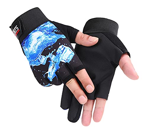 FANGIER UV Protection 3 Cut Fingers Outdoor Fishing Gloves Waterproof Sunscreen Anti-Slip Quick Drying Outdoor Sports Gloves for Kayaking, Hiking, Paddling, Driving, Canoeing, Rowing