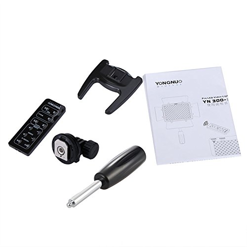 Yongnuo Professional Led Video Light Flash Yn300-Ii With 300Pcs Lamps, 4 Color Sheets For Dslr Camera Canon Eos, 3200-5500K Adjustable Color Temperature #TOP6