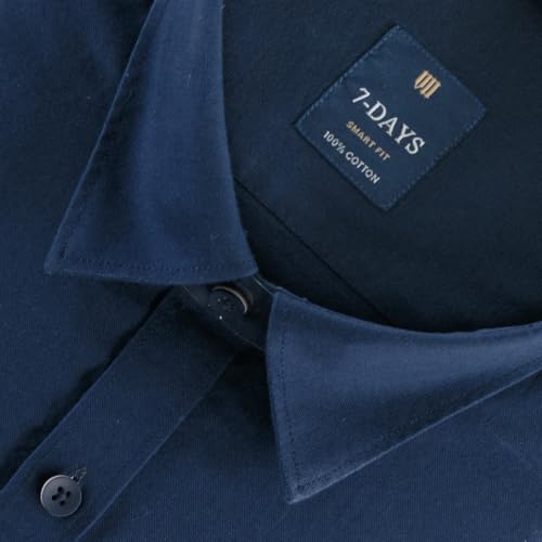 Image of 7-DAYS Men's 100% Cotton Full Sleeve Shirt for Men | Premium Plain Shirt | Tailored Fit (Between Slim & Regular) | Stylish Office & Casual Wear | with Pocket