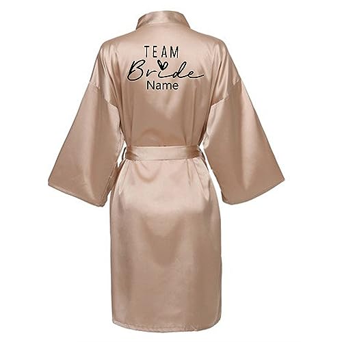 JPHCHSC Personalizado Batas de seda satinada para mujer, albornoz de boda, vestido de dama de Honor para novia, ropa de dormir 71