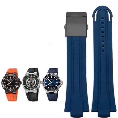 Bracelet silicone pour Oris 24mm avec fermoir en acier inoxydable premium