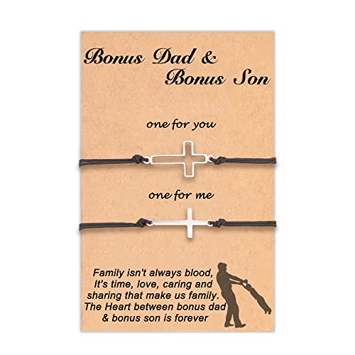 Tarsus Bonus Mom/Daughter Bonus Mom/Son Bonus Dad/Son Gifts Adjustable Matching Bracelets Set