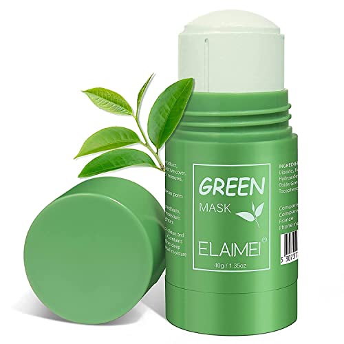 Máscara de té verde para la cara,máscara facial de arcilla,removedor de puntos negros con extracto de té verde,limpieza profunda de poros, hidratación, brillo de la piel(paquete de 1)