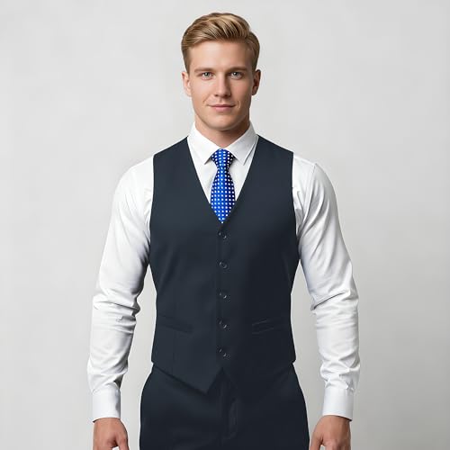 Chaleco clásico para hombre gris chaleco de traje formal M 4