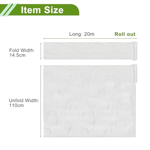 Image of Pre-Taped Masking Film Plastic Cover PE Film 1 Pc 2000x110cm / 65.62ftx43.31 inch White