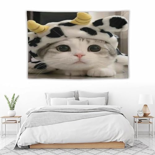 Tapisserie chat mignon décoration murale salon grand format 150x230 - 5