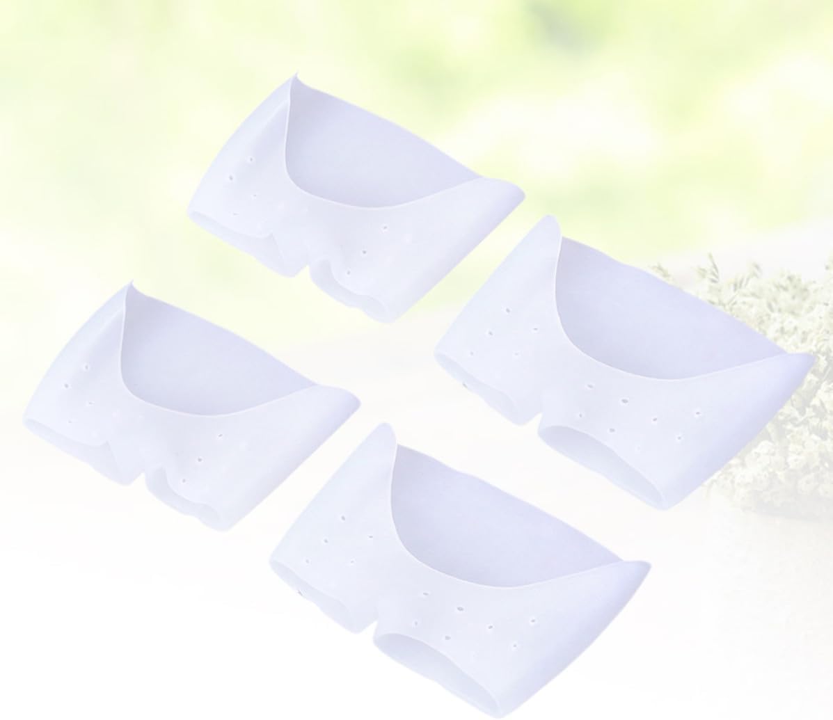 2 Pair Sebs Toe Shoe Cover with Hole, Open Toe, White