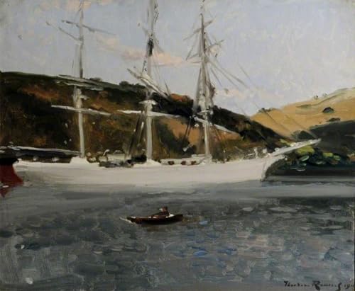 Cuadro il crecy a Fowey Cornwall de Théodore Roussel 60x90cm para sala
