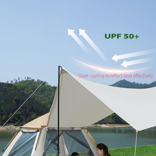 Carpa familiar camping con toldo 10m2 ventilación 4 lados miniatura 2